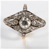 Image 3 : Vintage diamond and platinum-topped 14k gold ring