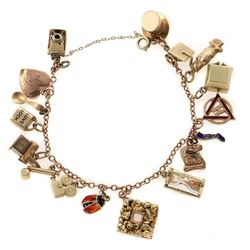 14k rose gold charm bracelet