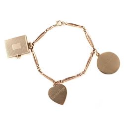 14k rose gold charm bracelet