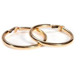 Pair of 14k gold hoop clip-earrings