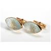 Image 2 : Pair of carved stone-set and 14k gold cufflinks
