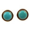 Pair of turquoise and 14k gold earrings