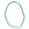 Turquoise and 14k gold double strand necklace