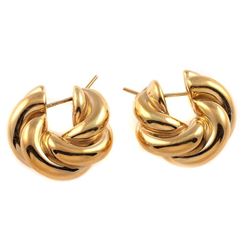 EFFEDUE 18k gold hollow hoop earrings, Italy