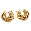 EFFEDUE 18k gold hollow hoop earrings, Italy