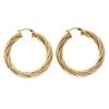 Pair of 14k gold hollow hoop earrings, Italy