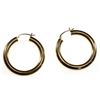 Pair of 18k gold polished hollow hoop earrings