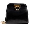 Vintage Ferregamo black leather bag with chain strap