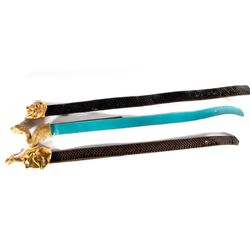 Three belts & brass belt buckles by C. Ross