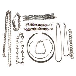 Collection of silver jewelry