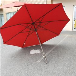 10 FOOT BURGUNDY PROSHADE SUNBRELLA - NEEDS CRANK HANDLE