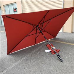 6 FOOT BY 9 FOOT BURGUNDY RECTANGULAR MARKET UMBRELLA