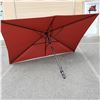 Image 1 : 6 FOOT BY 9 FOOT BURGUNDY RECTANGULAR MARKET UMBRELLA