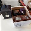 Image 1 : TRAY OF JEWELLERY IN BOXES AND CLOCK DRESSER BOX...
