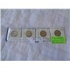 Image 1 : 4 LOW MINTAGE CANADIAN KING GEORGE VII SILVER 25 CENT .800 SILVER 1937, 38, 39, 48