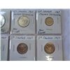 Image 3 : 11 CANADIAN CENTENNIAL COINS 50 CENT, 25 CENT, 10 CENT .800 SILVER PLUS RABBITS 5 CENT DOVE 1 CENT