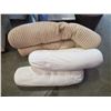 Image 1 : 2 FEATHER BODY PILLOWS AND 3 THROW PILLOWS