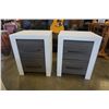 Image 2 : PAIR OF MODERN WHITE 2 DRAWER NIGHT STANDS