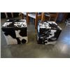 Image 2 : 2 COW PATTERN OTTOMANS