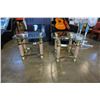 Image 2 : PAIR OF GLASS TOP END TABLE