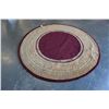 Image 2 : 8 FOOT ROUND HAND TUFTED WOOLEN RUG BURGUNDY AND GOLD