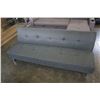 Image 1 : FLOOR MODEL GREY TUFTED FABRIC FUTON - SMALL TEAR AT SEAM, RETAIL $299
