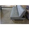 Image 2 : FLOOR MODEL GREY TUFTED FABRIC FUTON - SMALL TEAR AT SEAM, RETAIL $299
