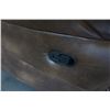 Image 8 : BRAND NEW BROWN AIR LEATHER STUDDED 3PC RECLINING SECTIONAL SOFA W/ CONSOLE - RETAIL $2599