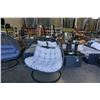 Image 2 : BRAND NEW OUTDOOR RATTAN FOLDABLE DOUBLE HANGING CHAIR W/ LIGHT GREY CUSHIONS - RETAIL $1969 RATED F