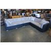 Image 1 : BRAND NEW RATTAN PATIO GIANT "L" SHAPE OUTDOOR RATTAN SECTIONAL 114"x89", ALUMINUM FRAME, LIGHT GREY