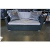Image 2 : BRAND NEW OUTDOOR LOVE SEAT W/ 2 PILLOWS AND LIGHT GREY CUSHIONS - RETAIL $599