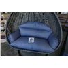 Image 2 : BRAND NEW MODERN RATTAN OUTDOOR DOUBLE HANGING CHAIR W/ CHARCOAL CUSHIONS - RETAIL $2199 AND RATED F