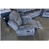 Image 8 : BRAND NEW MODERN VELVET 3 PIECE SOFA SET W/ DROP DOWN CONSOLE AND ROCKING RECLINER - RETAIL $2499