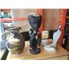 Image 1 : DECORATIVE VASE, STONE STATUE AND WOOD CARVED FIGURE