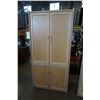 Image 1 : OAK WARDROBE W/ GLASS SHELVES