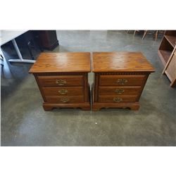 PAIR OF OAK 2 DRAWER NIGHTSTANDS