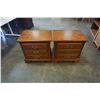 Image 1 : PAIR OF OAK 2 DRAWER NIGHTSTANDS