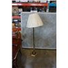 Image 1 : BRASS FLOOR LAMP W/ SCALLOPED CONE SHADE