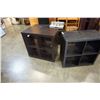 Image 2 : 2 BROWN AND BLACK CUBICAL SHELVES
