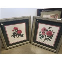 2 ROSA CENTIFOLIA FRAMEED PRINTS