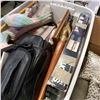 Image 2 : LARGE TOTE OF WOOD FIGURES, CANES, CAMERAS, ESTATE GOODS