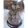 Image 2 : VINTAGE CARVED CORK BUTTERFLY DISPLAY W/ GLASS DOME