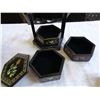 Image 3 : ORIENTAL VASE, 3 TIER LAQUER BOX, AND RUMMY SET IN CASE