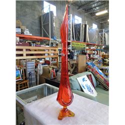3 FOOT TALL ART GLASS VASE