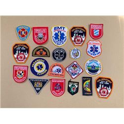 LOT OF VARIOUS FIRE DEPARTMENT AND PARAMEDIC RELATED PATCHES - VARIOUS COUNTRIES, VALUED $300