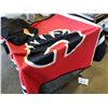 Image 2 : NEW CALGARY FLAMES LARGE BLANKET AND NEW FLAMES BASEBALL STYLE JERSY - RETAIL $99