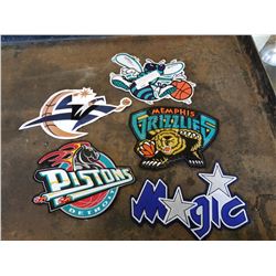 5 DIFFERENT LARGE NBA JACKET CRESTS - RETAIL 49.99 EACH