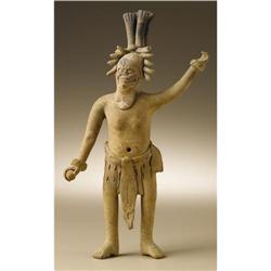 Maya Masked Standing Ballplayer Holding a Ball 