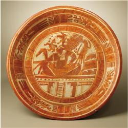 Maya Tripod Plate Depicting a Seated Dignitary 