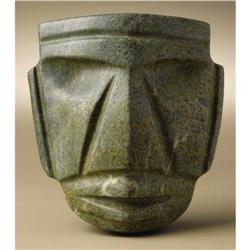 Mezcala Jadite Large Stylized Head 